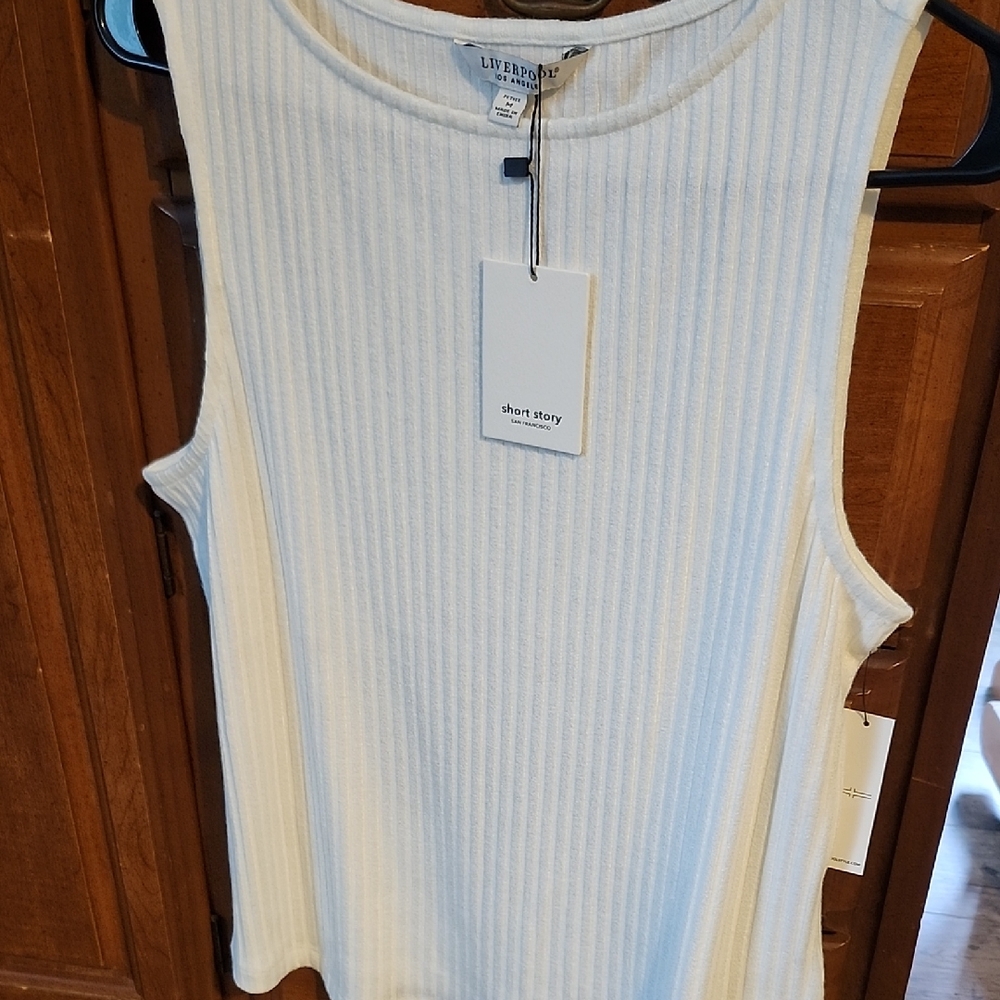 Liverpool Cream Ribbed Tank Top